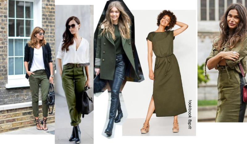 Khaki w eleganckich zestawach
